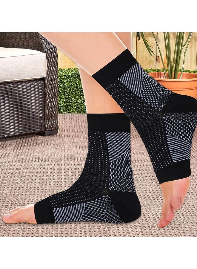 جوارب ضغط لالتهاب اللفافة الأخمصية، أكمام ضاغطة للكاحل، دعامات قوس القدم وتخفيف آلام الكعب، دعامات الكاحل للرجال والنساء - Image 5